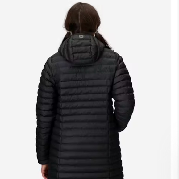 Marmot Echo Women’s EUC black jacket large $250 knee length CURRENT STYLE - Picture 2 of 12